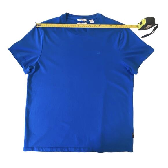 Calvin Klein Shirt Men’s Med Short Sleeve Liquid Touch Casual Crew Poseidon Blue - Picture 6 of 16
